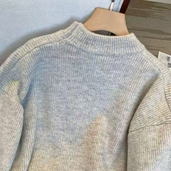 Kvinders Oversized Strik Sweater med Rib Struktur Stilla
