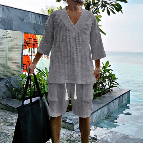 Herre afslappet strandoutfit med løs pasform og åndbart materiale Stilla
