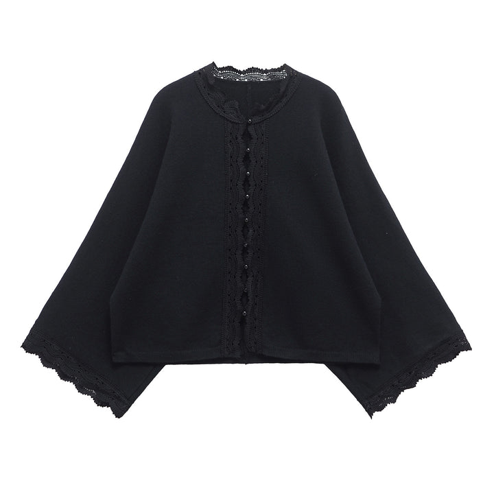 Dame Elegant Knap Cardigan med Spidskant Stilla