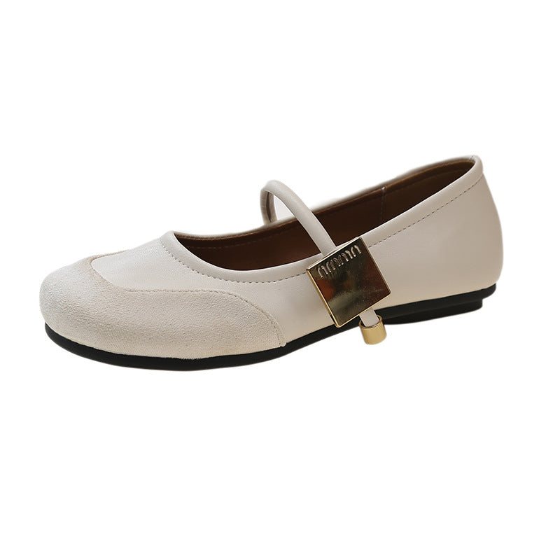 Dame Elegante Mary Jane Balletsko med dekorativ rem Stilla