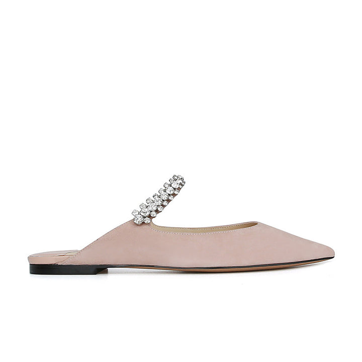 Dame elegante spidse ballerinaer med dekoreret ankelrem Stilla