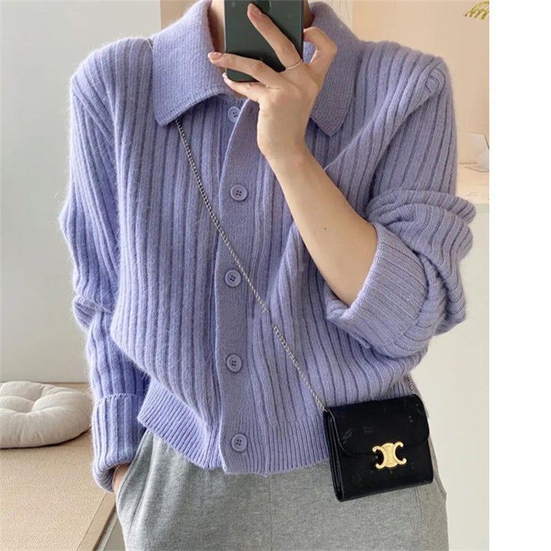 Femme Struktureret Rib Strikcardigan Stilla