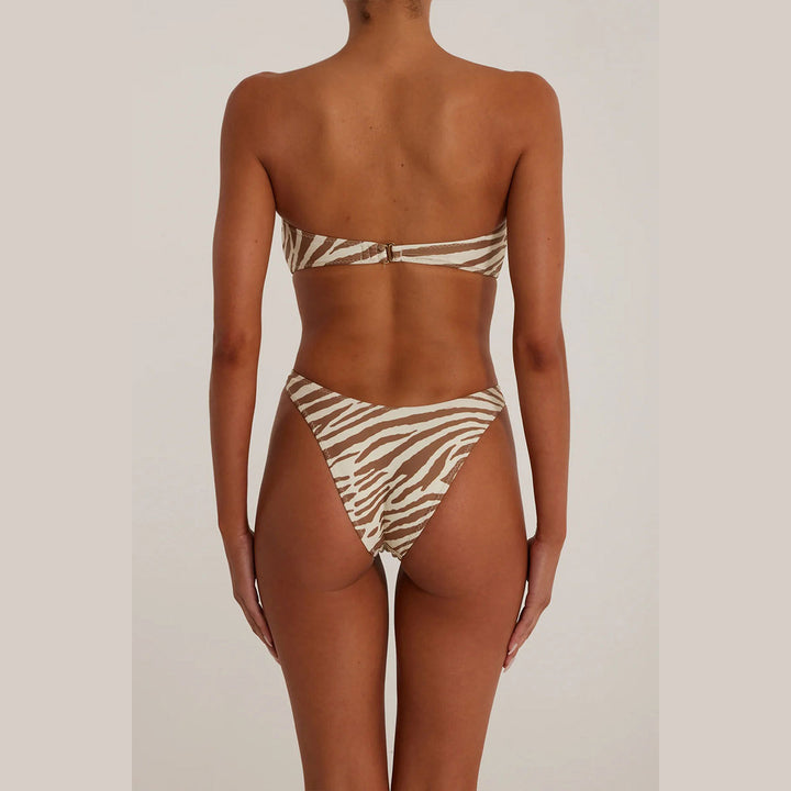 Dame bikini-sæt med trendy zebra-mønster og justerbare stropper Stilla