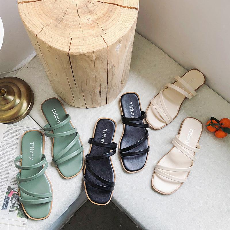 Dame Riemchen-sandaler med komfortabel sål og elegant kryds-design Stilla