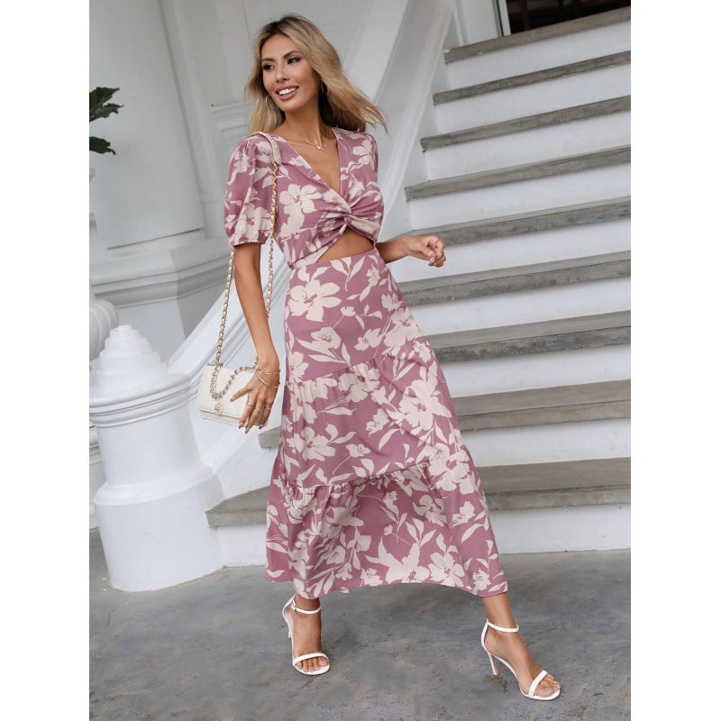 Dame Floral Cut-Out Maxi Kjole Stilla