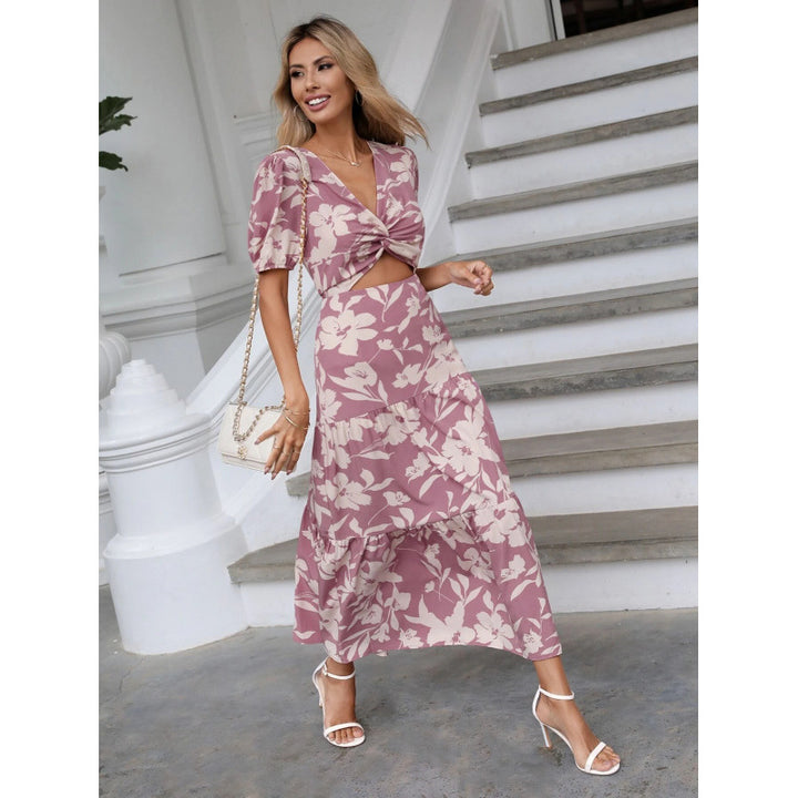 Dame Floral Cut-Out Maxi Kjole Stilla