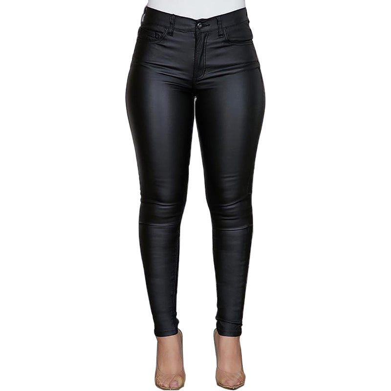 Dame Kvalitets Læderleggings i moderne look Stilla