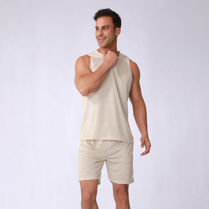 Herrer Åndbar Sport-Tanktop med lette Shorts Stilla