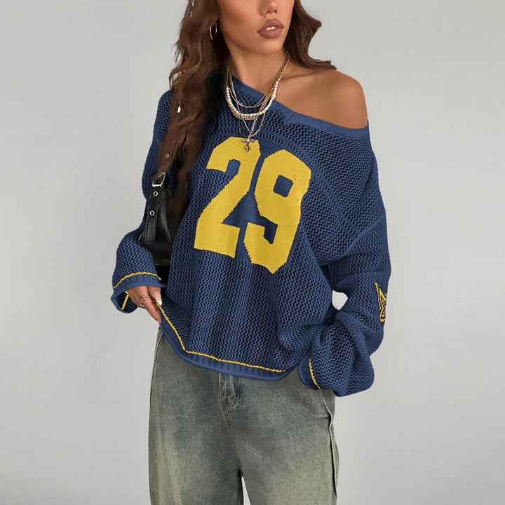 Dame afslappet net top med oversized snit Stilla