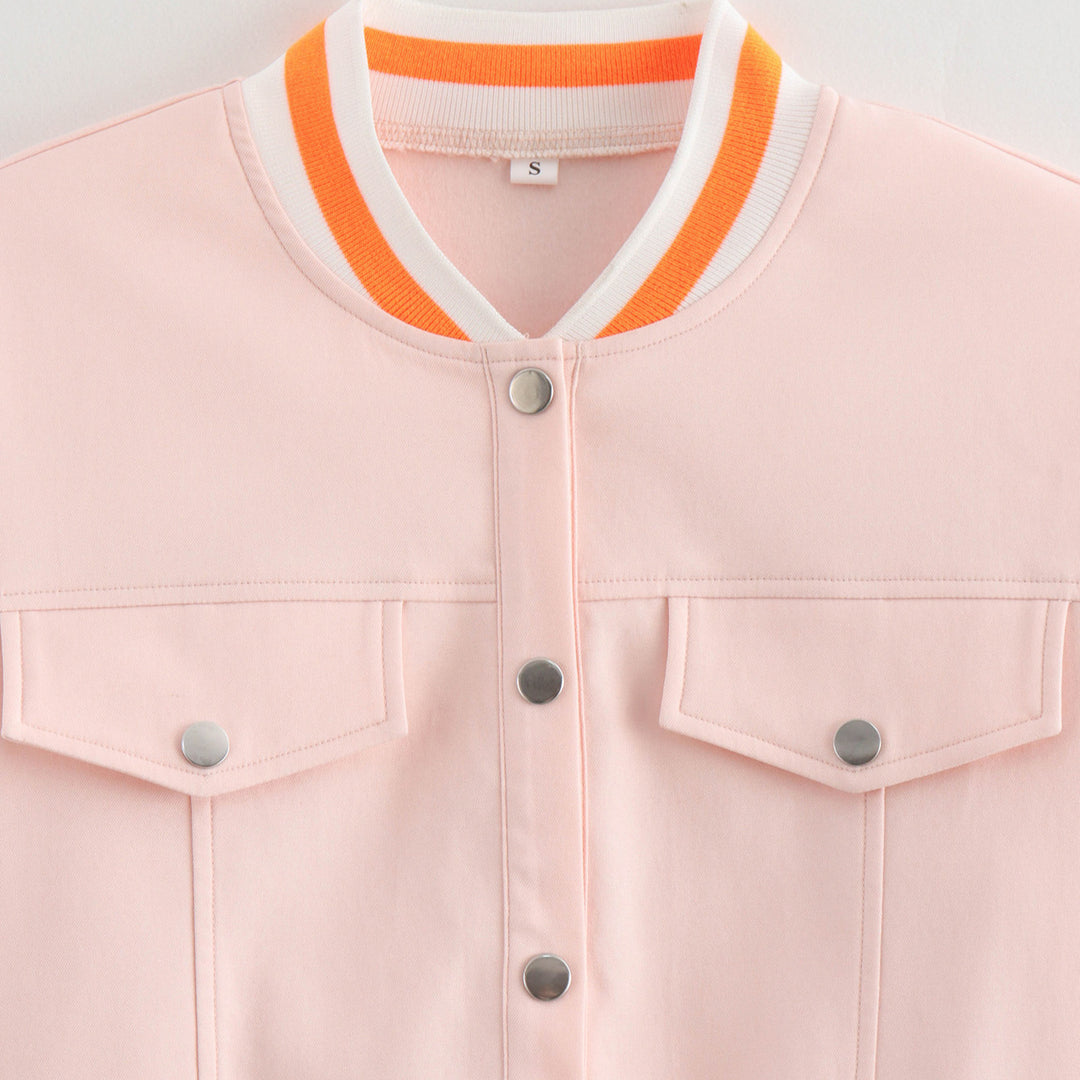 Femme Cropped Denim Jakke med broderede lommer Stilla
