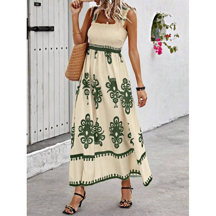 Dame High-Low Maxi Kjole med rynket top Stilla