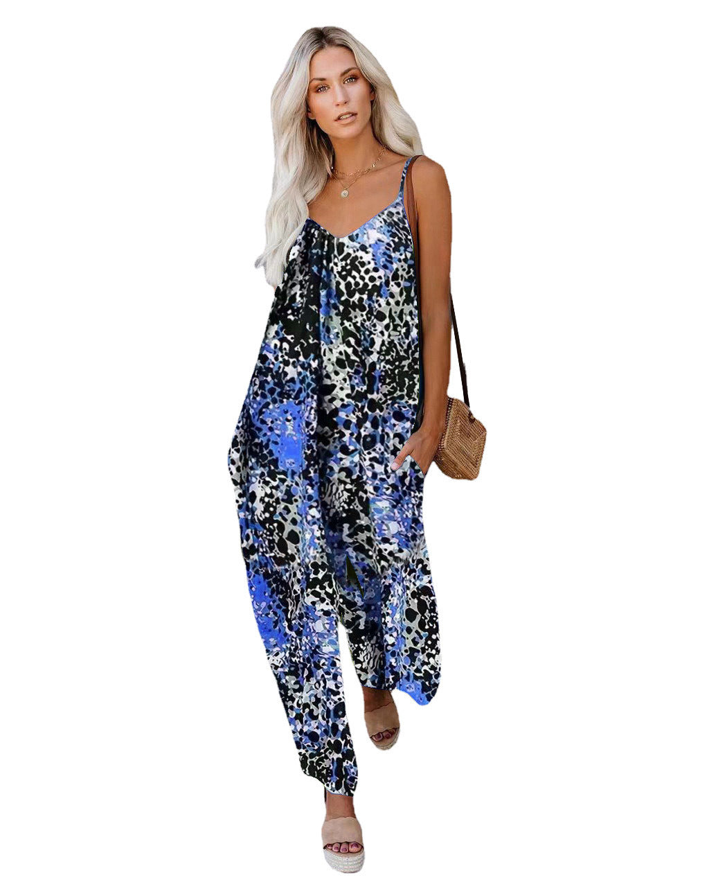 Dame Løs Tøj Overall med elegante Spaghetti-stropper og unikt print Stilla