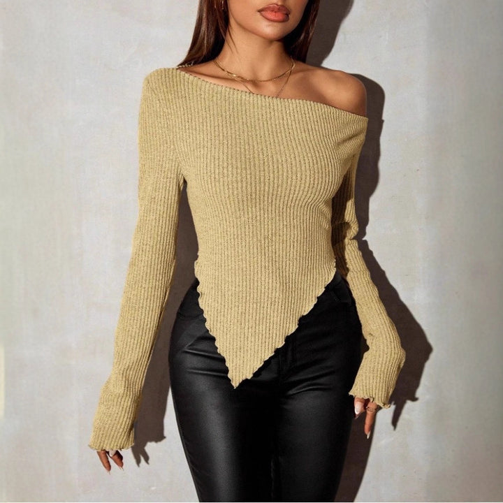 Damer Asymmetrisk Strik Sweater Stilla