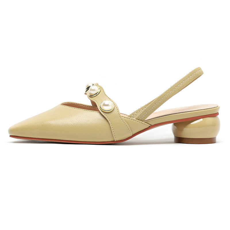 Dame elegante Slingback-hæle med perleaccent Stilla