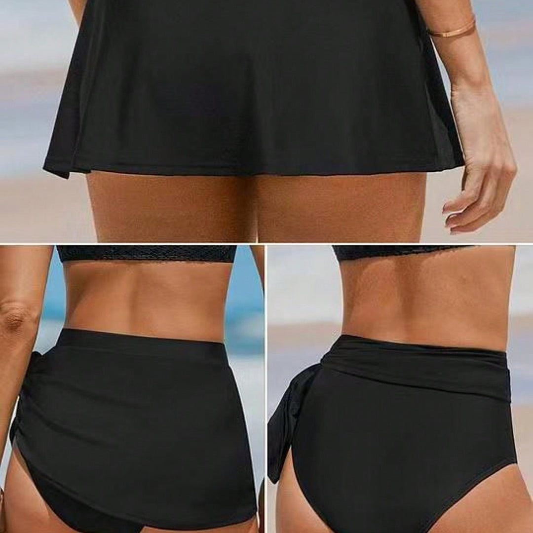 Damer Højskåret Bikini-Bukser med Vire-Design og Sidelæggende Rynkning Stilla