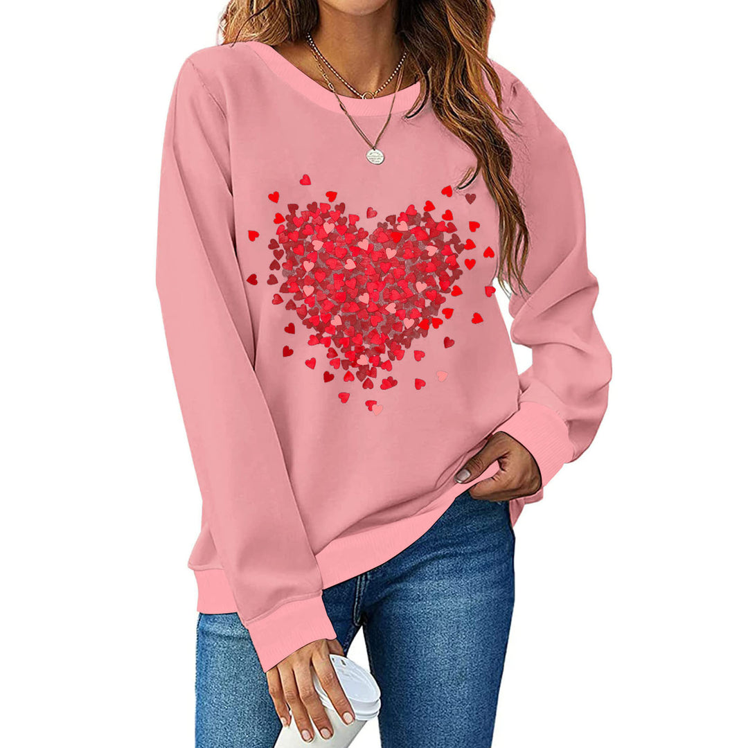 Dame Sweatshirt med hjerte motiv og afslappet sknit Stilla