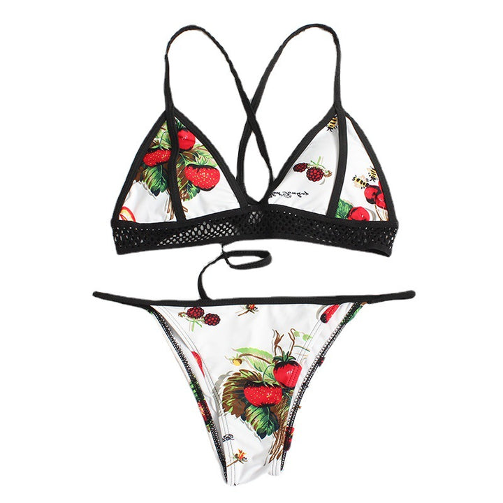 Dame bikini-sæt med frugtagtig mønster og justerbare stropper Stilla