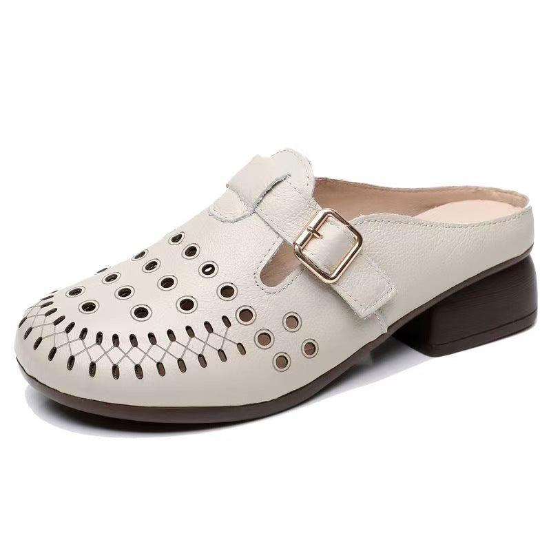 Dame Clogs med perforeret design og elegant spænde Stilla