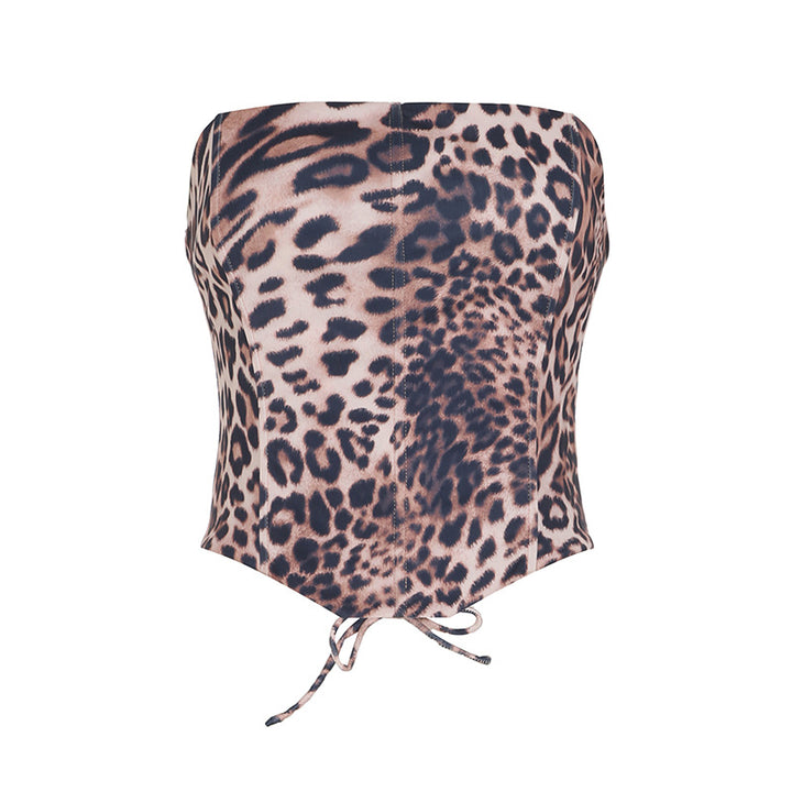 Damen Bustier mit animalischem Druck und figurformendem Schnitt Skovae
