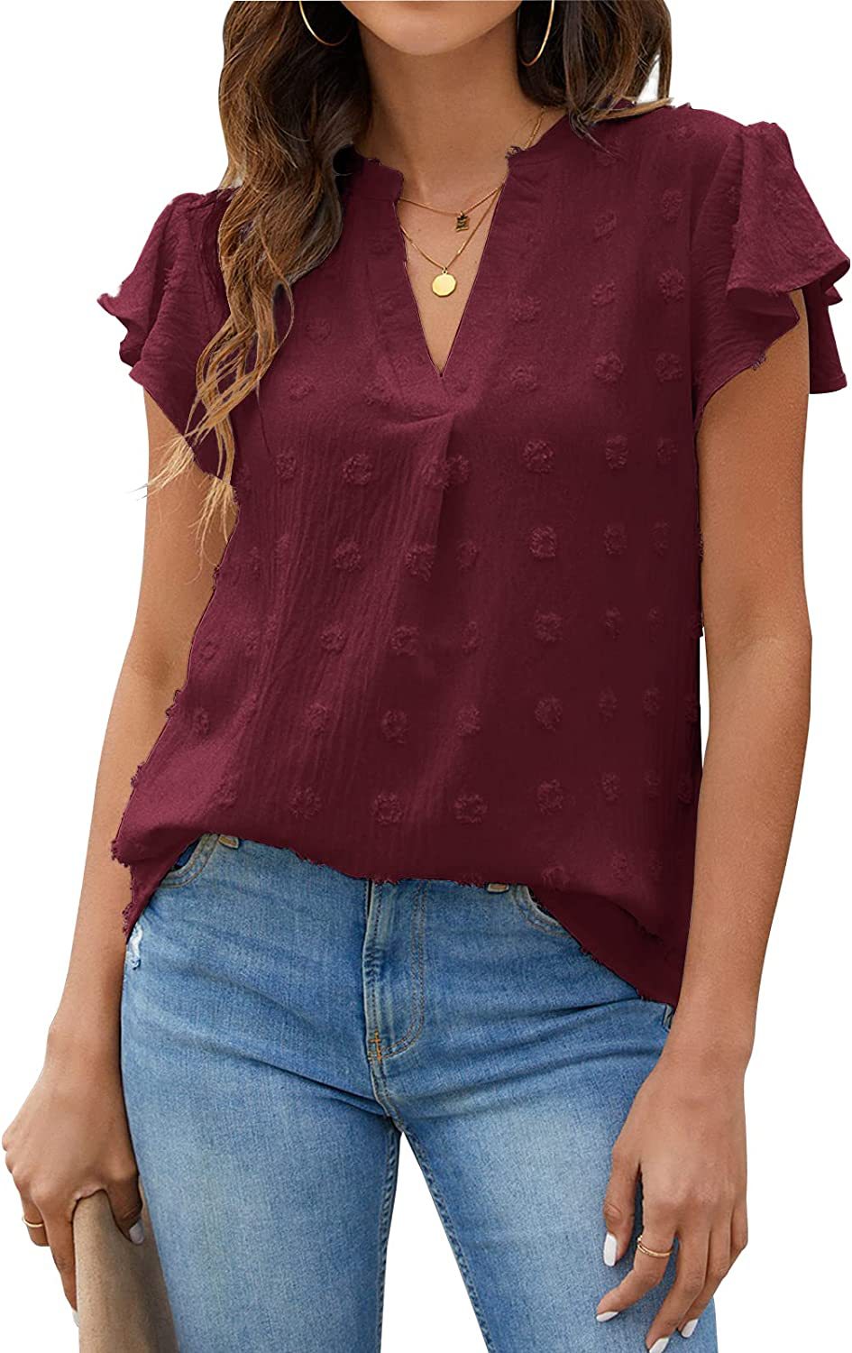 Damebluse med flæser Stilla