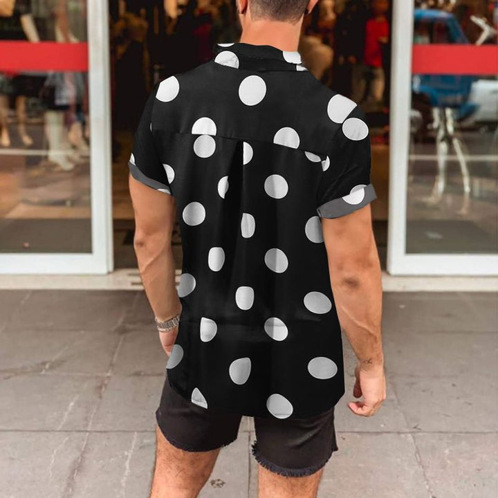 Herrer moderigtigt poloshirt med iøjnefaldende prik-design og moderne krave Stilla