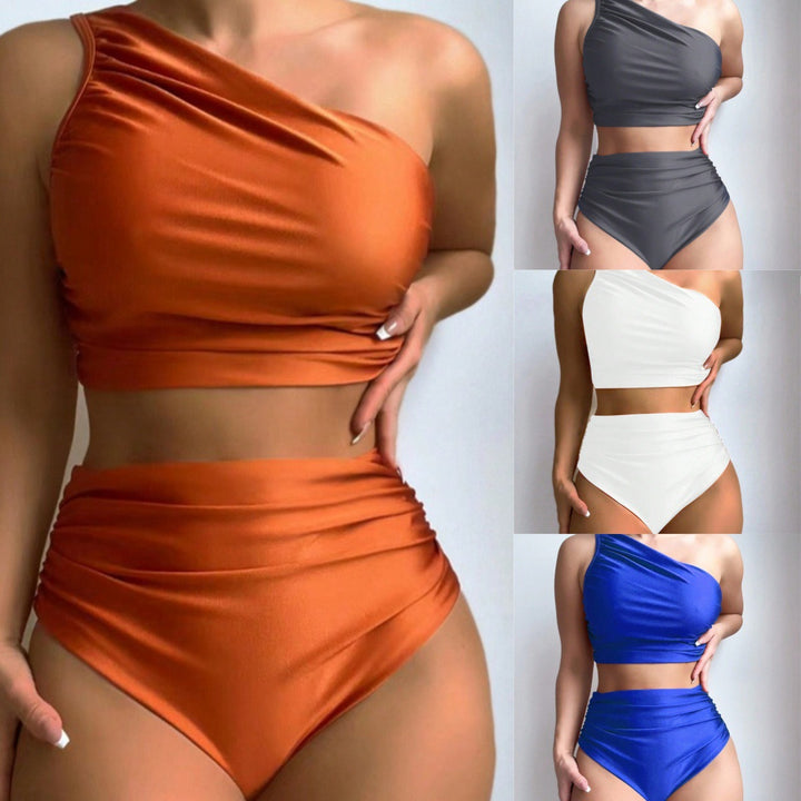 Dame High-Waist Bikini-sæt med asymmetrisk top Stilla