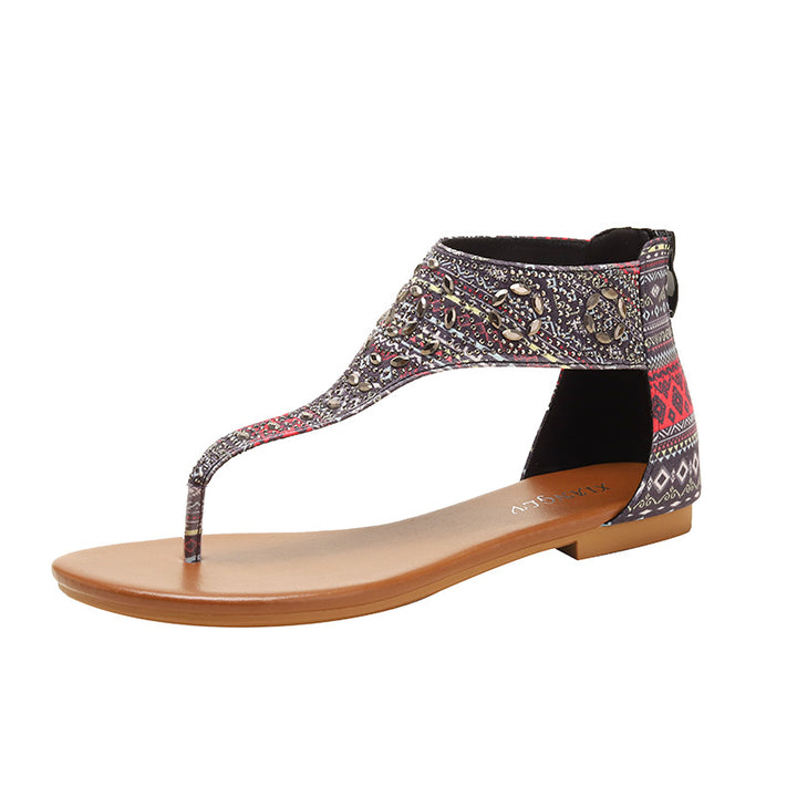 Dame flip-flops med kunstneriske udsmykninger og behagelig fodsenge-design Stilla
