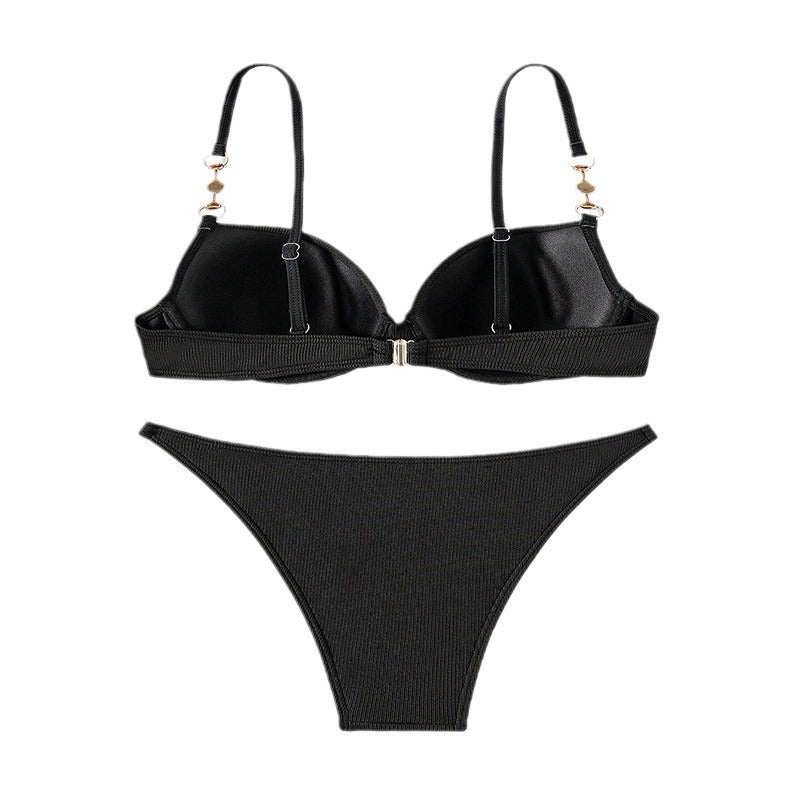 Dame Push-Up-bikini med elegante smykkedetaljer Skovae