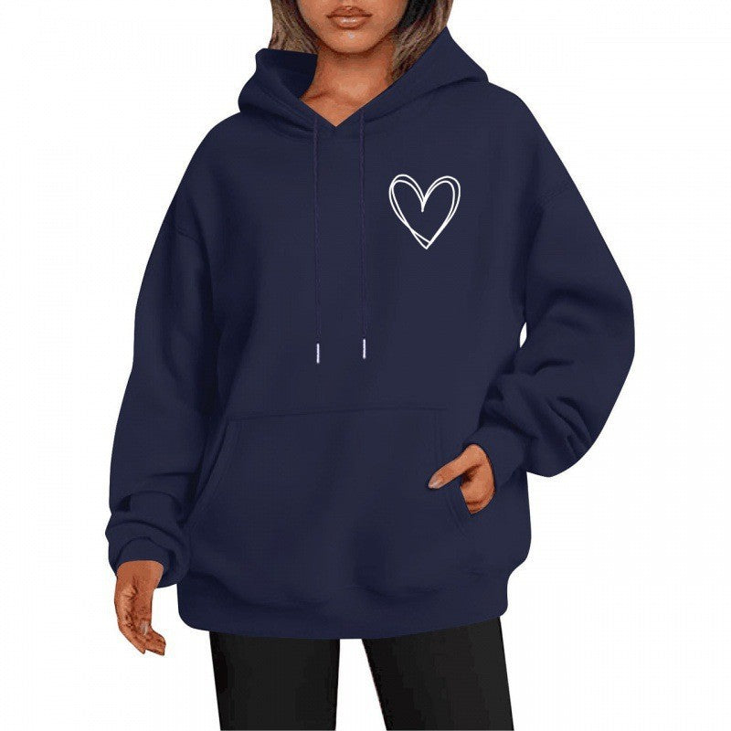 Kvinder hoodie med cool hjertemotiv Skovae