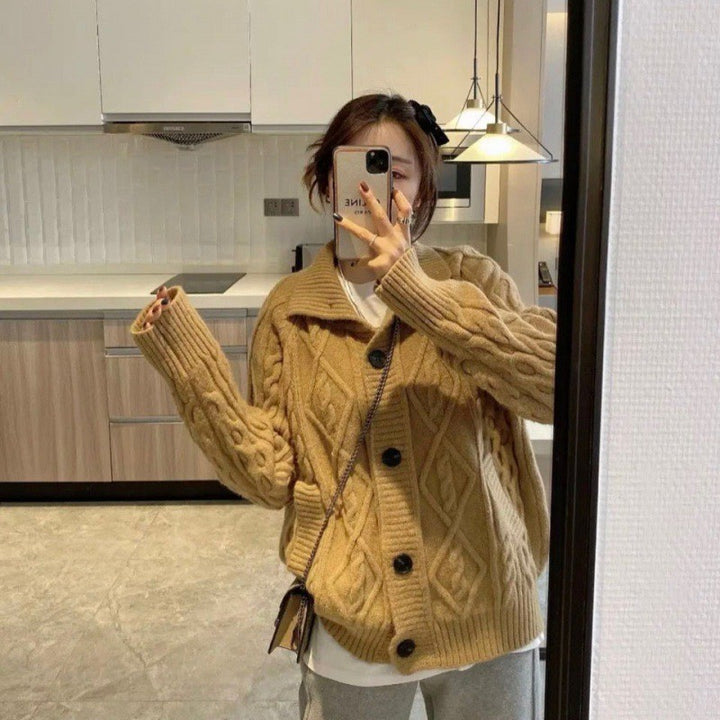 Femme Chunky Kabelstrik cardigan Stilla