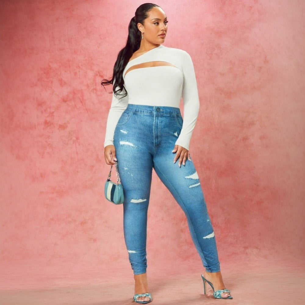 Dame elegant longsleeve overdel med asymmetrisk cut-out Stilla