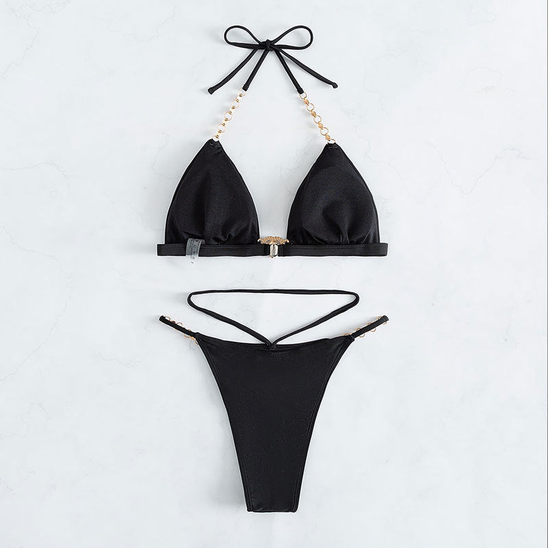 Dame Triangel-Bikini med glamorøst smykkedetalje Skovae
