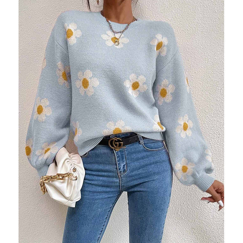 Dame trendy pullover med florale accenter og afslappet pasform Stilla