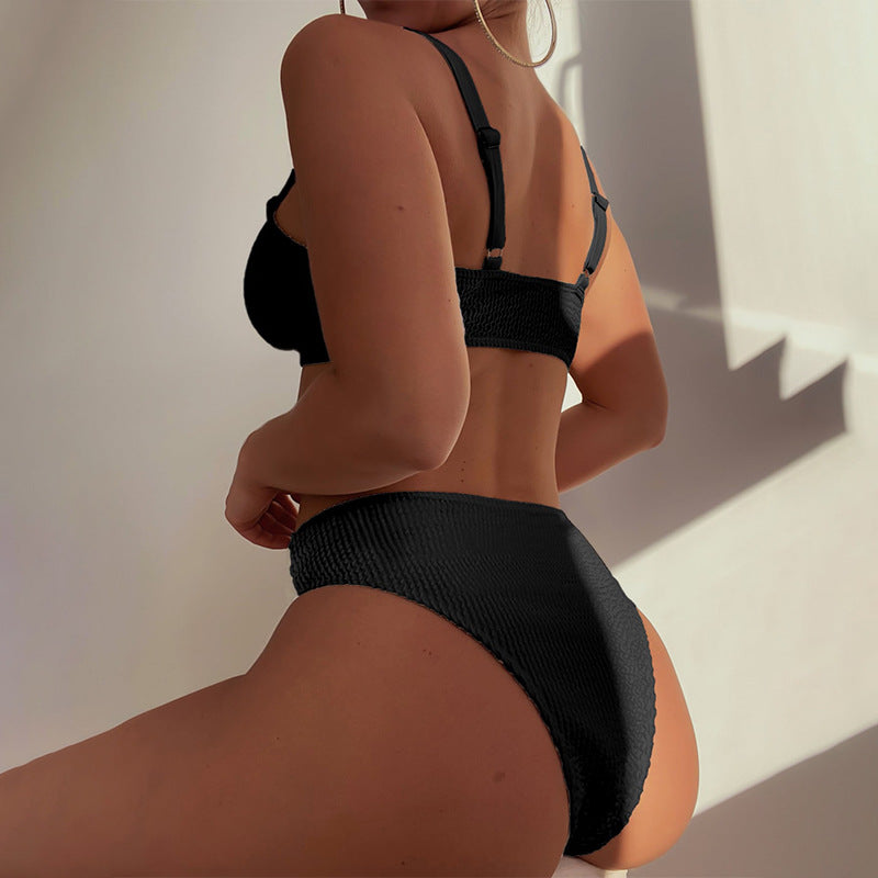 Dame bikini-sæt med struktureret overflade og elegant snøre detalje Stilla