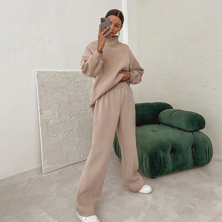 Dame sæt af blød oversized sweater og afslappede palazzo bukser Stilla