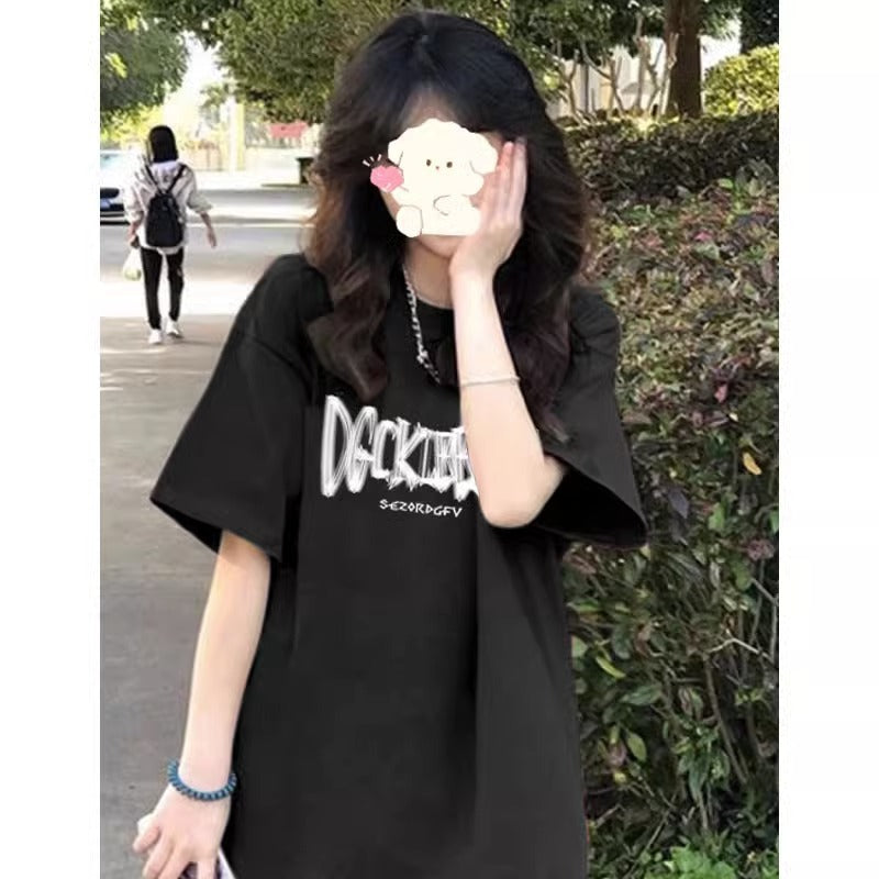 Dame Casual Oversize Grafik T-Shirt Stilla