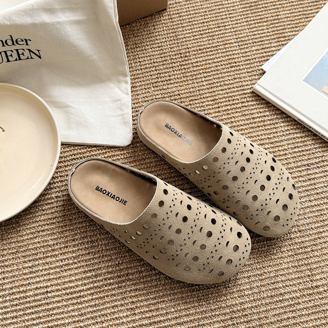 Damernes åndbare slippers med dekorativ udskæringsdesign Stilla