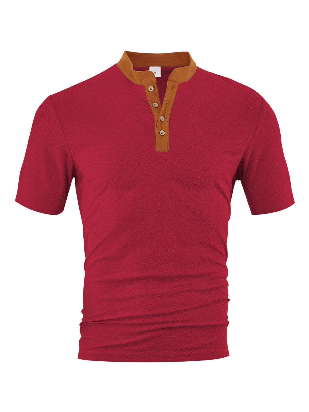 Herrer poloshirt med elegant Henley-udskæring og struktureret design Stilla