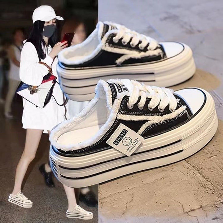 Dame plüsch-plateau-sneakers med skridsikker sål og afslappet design Stilla