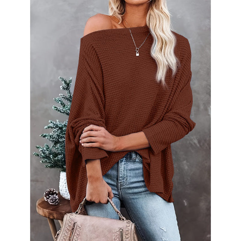 Dame Oversized Vaffelstrik Pullover Stilla
