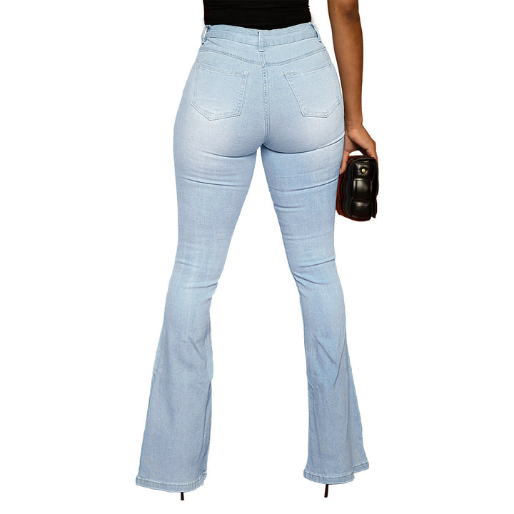 Dame Bootcut Jeans med højt taljebånd og moderne snit Stilla