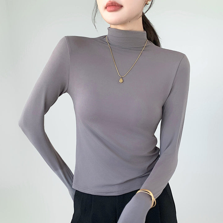 Dame Langærmet Turtleneck-shirt med fin pasform og elastisk materiale Stilla