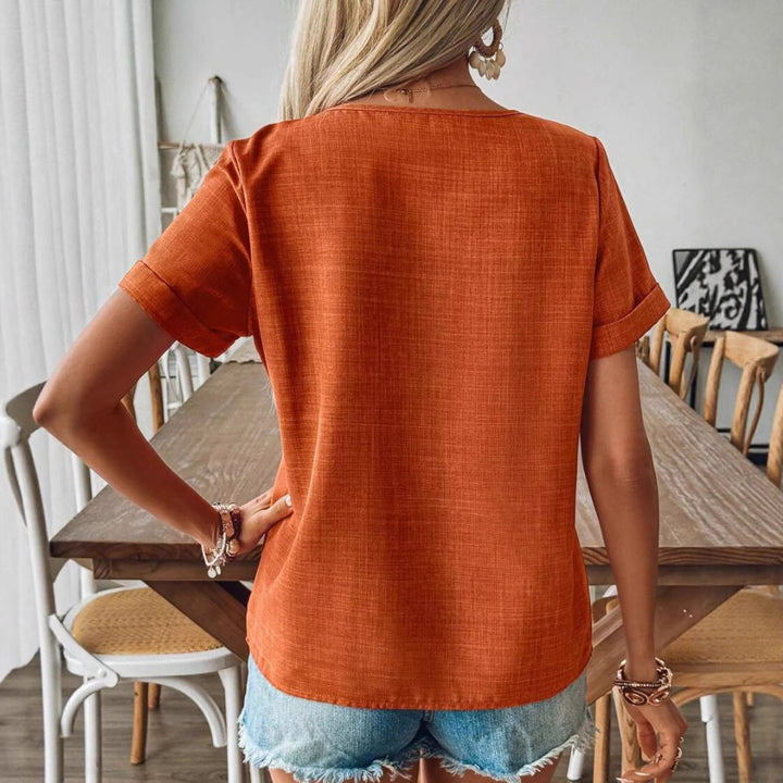 Dame Crop-top med knapdetaljer og afslappet snit Stilla