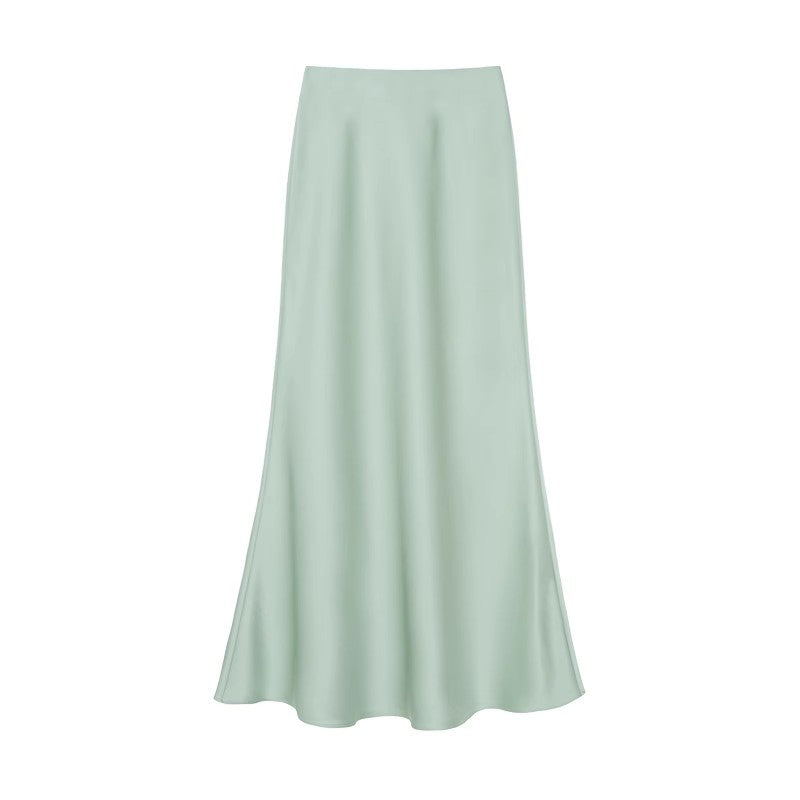 Dame Elegant Maxi Skirt lavet af høj kvalitet flydende materiale med en bred pasform Skovae