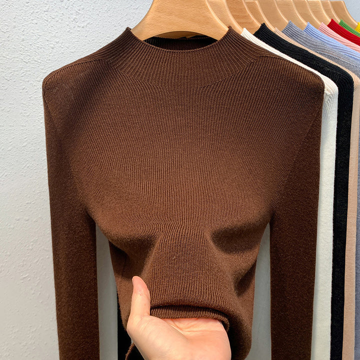 Dame Figurtilpasset Turtleneck-overdel i ribstrik Stilla