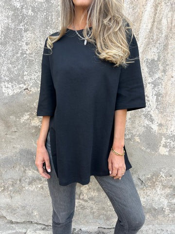 Dame Oversized T-shirt med dekorativ søm og løs pasform Stilla