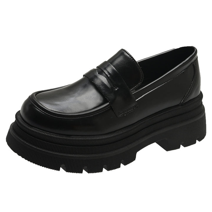 Dame nan mode plateau-loafers i læderlook med profileret gummisål og polstret fodseng Skovae
