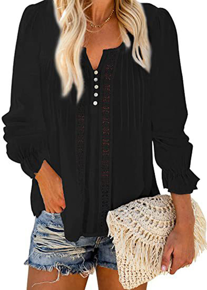 Damebluse med fine broderidetaljer Stilla