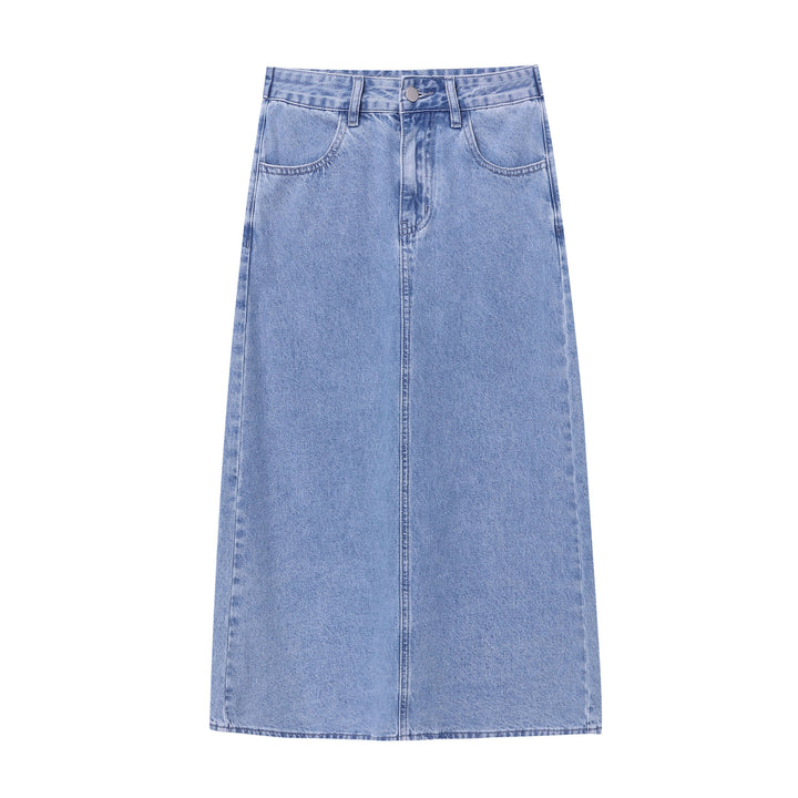 Damer Elegant Lang Denim Nederdel Stilla