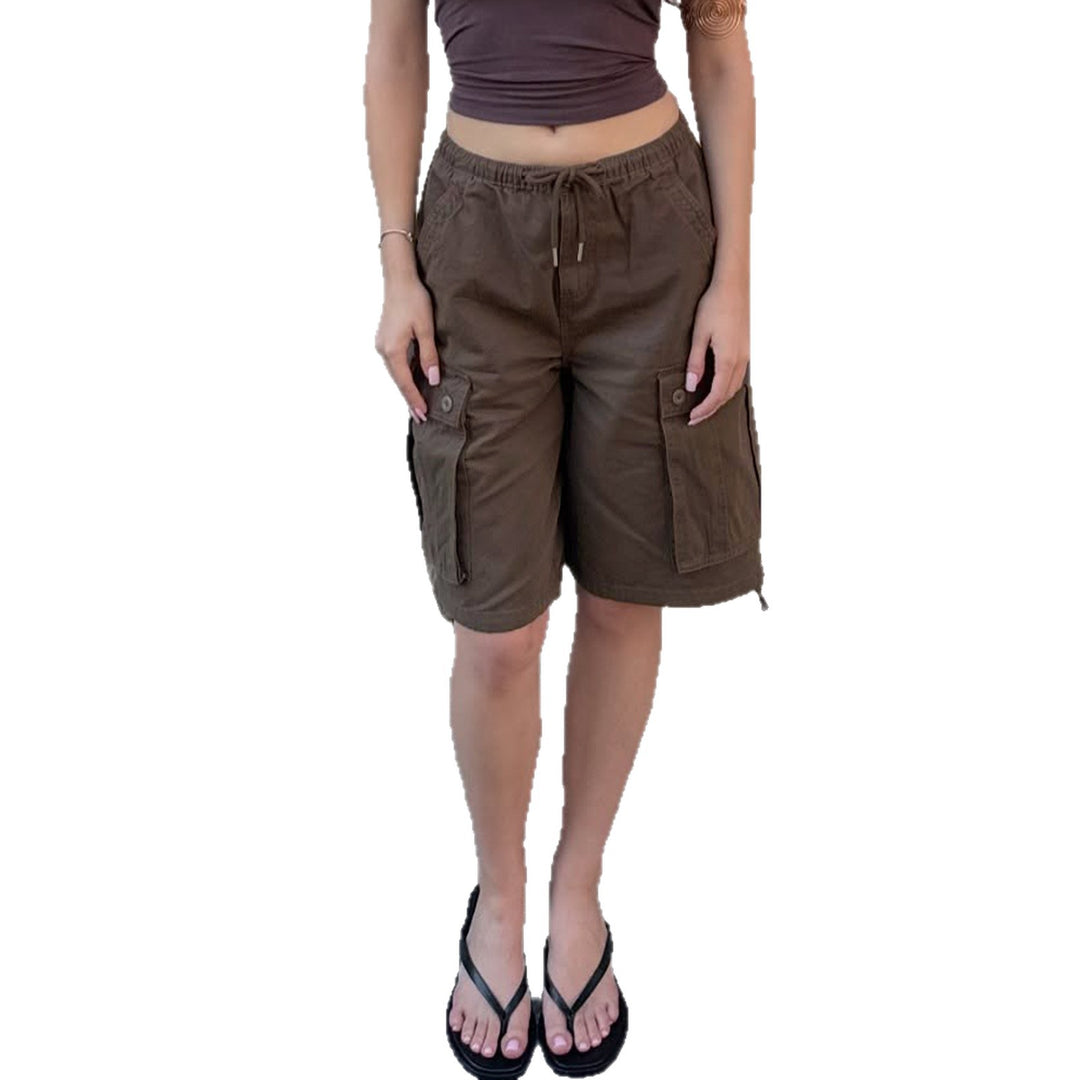 Dame cargo shorts med elastisk talje og praktiske sidelommer Skovae